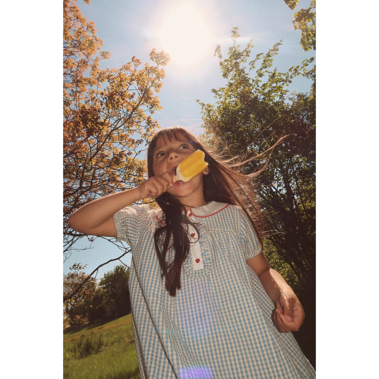 Flöss Blue/Soft White Gingham River Kjole