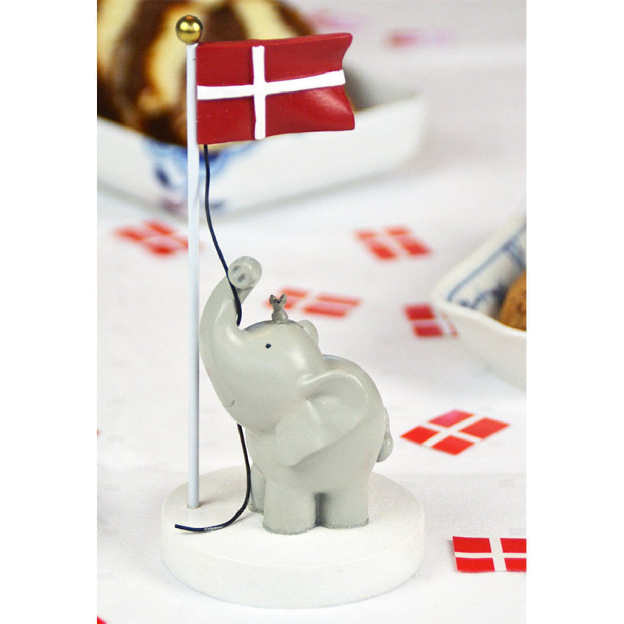 Kids by Friis Bordflag med elefant og mus 13 cm
