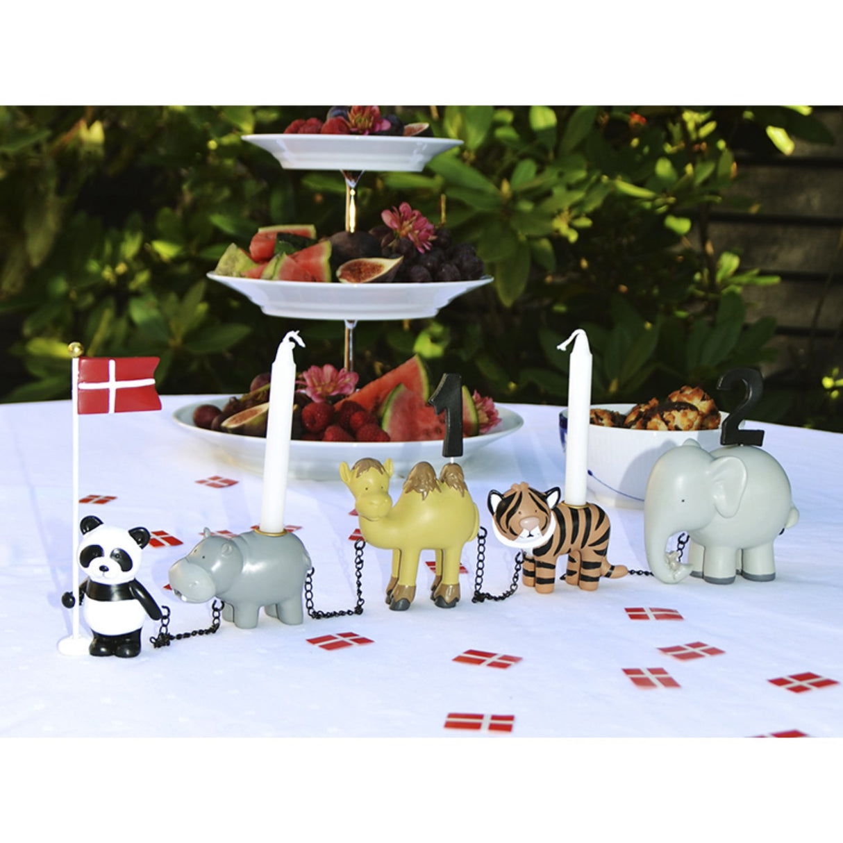 Kids by Friis Fødselsdagstog Zoo dyr m. 11 tal