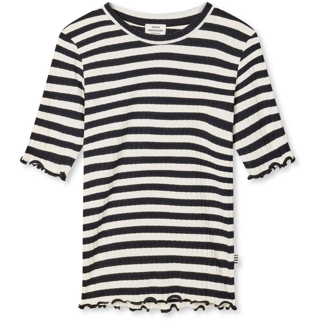 Mads Nørgaard Sort/Vanilla Ice 5X5 Classic Stripe Tuviana Tee