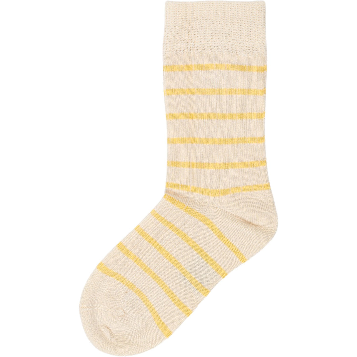 minipop® Yellow Sun/Dark Off White Bambus Strømper Stripe