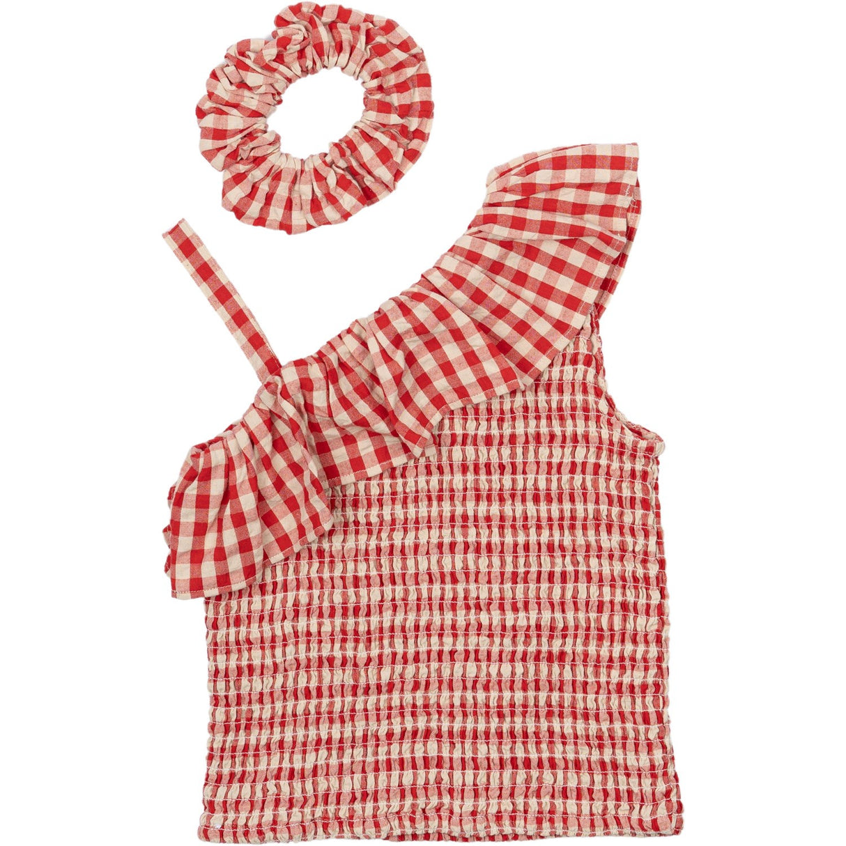 The New Poppy Red Check Nally Kort Top