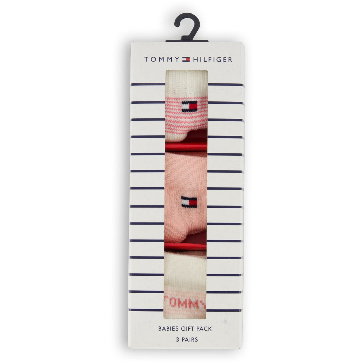 Tommy Hilfiger Pink Baby Strømper 3-pak Gaveæske Stripe