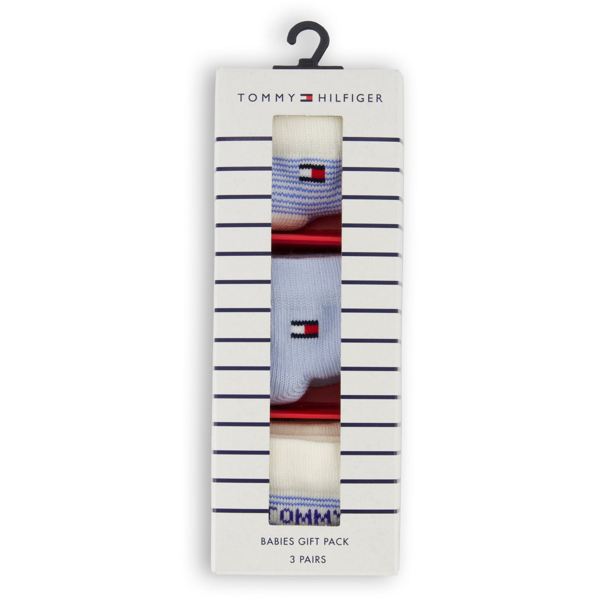 Tommy Hilfiger Light Blue Baby Strømper 3-pak Gaveæske Stripe