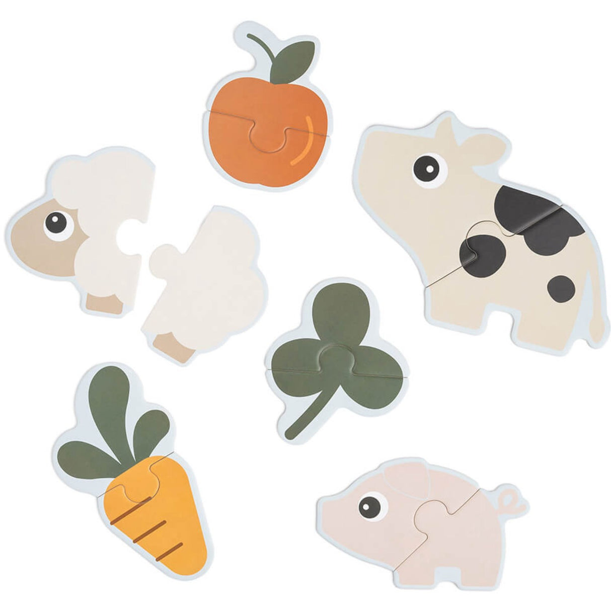 DonebyDeer Farvemix Første jigsaw Puslespil Tiny farm