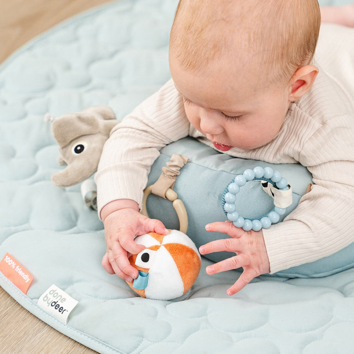 DonebyDeer Blå Tummy time aktivitetspude Playground