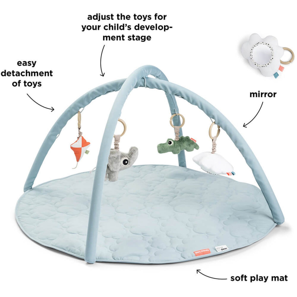 DonebyDeer Blå Aktivitets Legetæppe Playground Blå