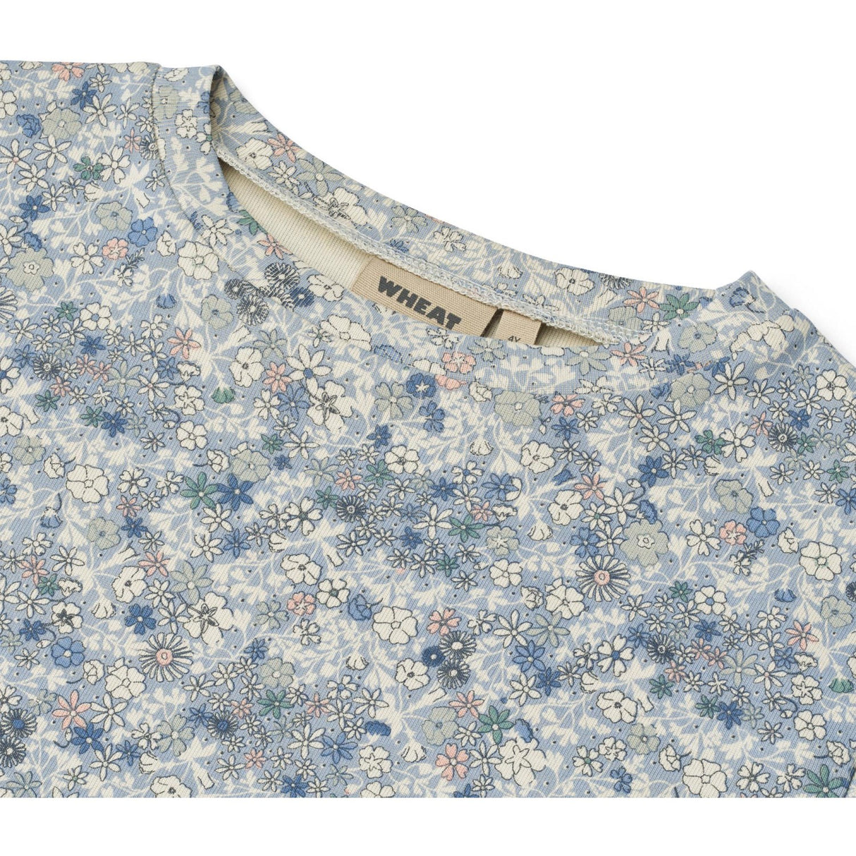 Wheat Blue Summer Flowers T-shirt S/S Ella