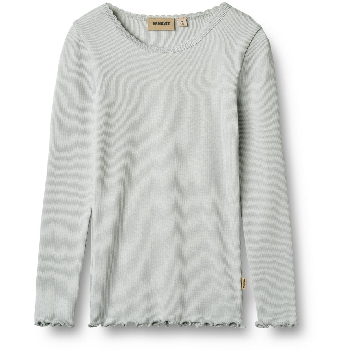Wheat Soft Blue Rib Bluse L/S Reese