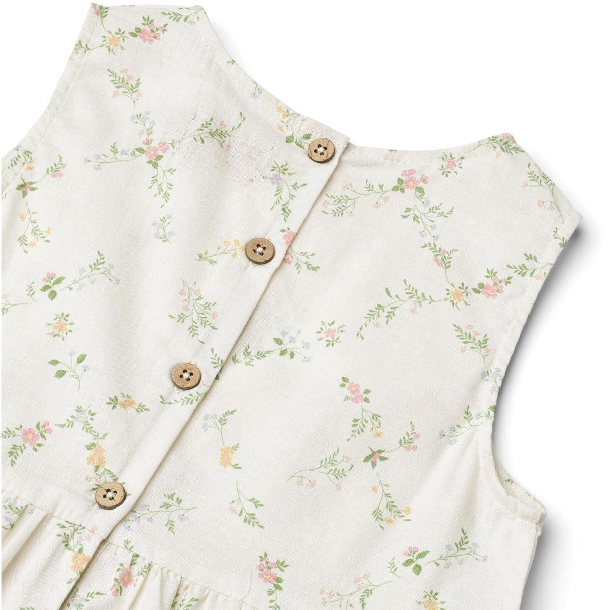 Wheat Ivory Checked Flowers Kjole Luise