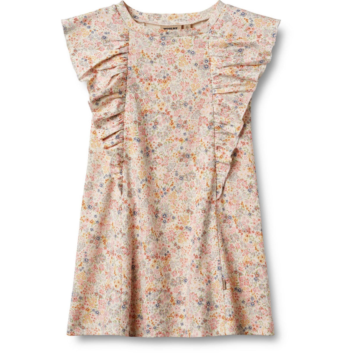 Wheat Bright Flowers Jersey Kjole Ruffle Shirley