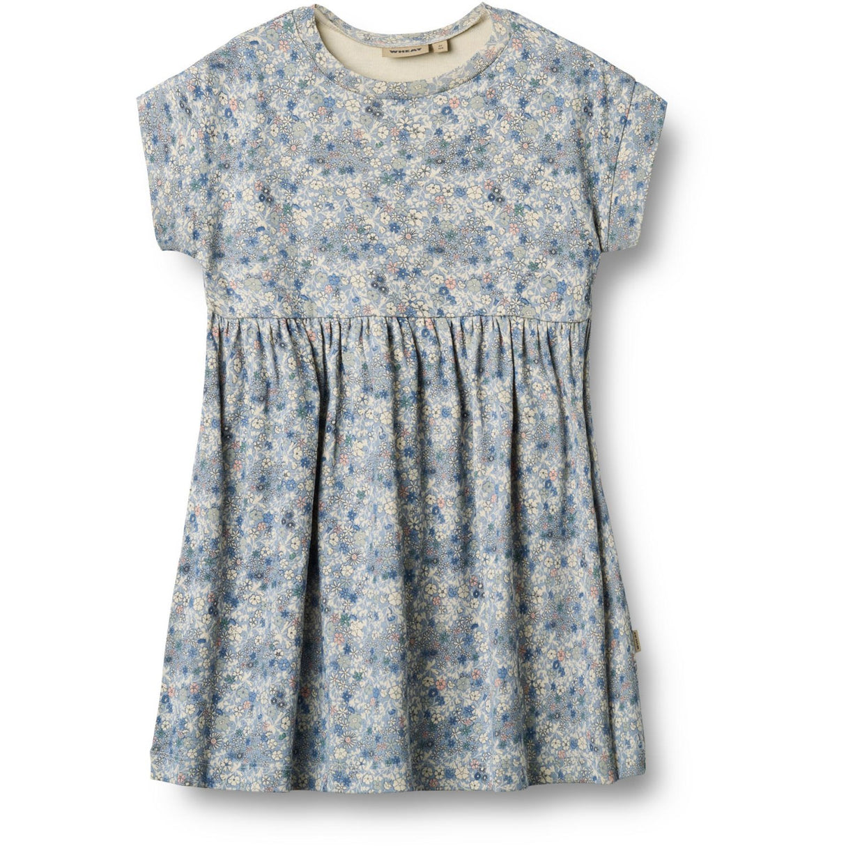 Wheat Blue Summer Flowers Jersey Kjole S/S Emilie