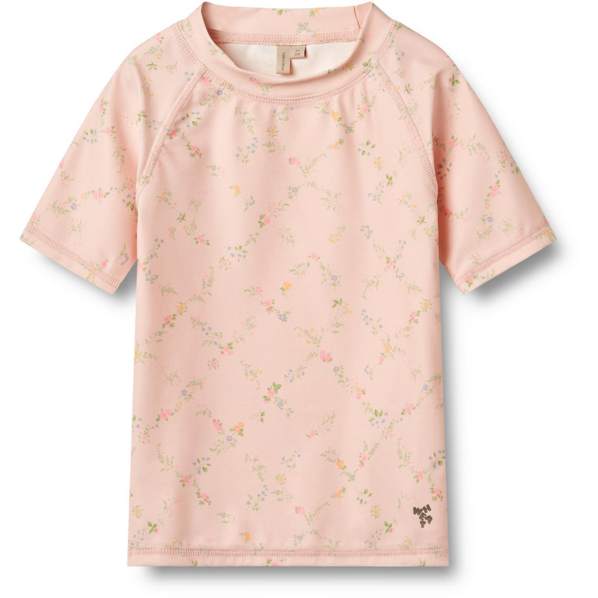 Wheat Powder Checked Flowers Bade T-shirt S/S Jackie