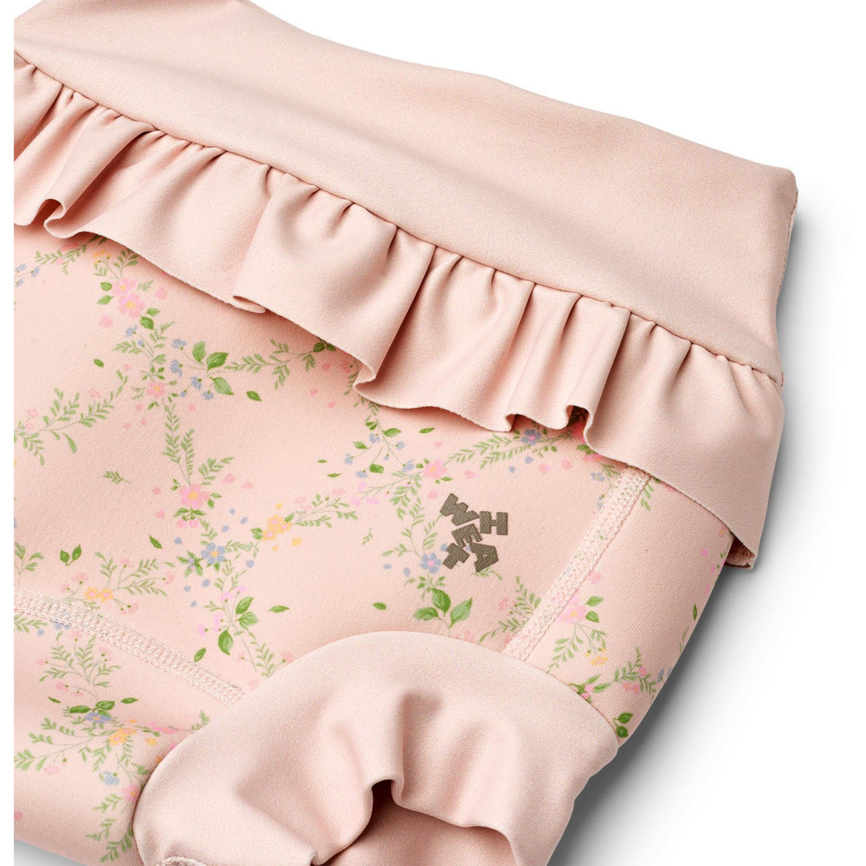 Wheat Powder Checked Flowers Neoprene Blebadebukser Rita