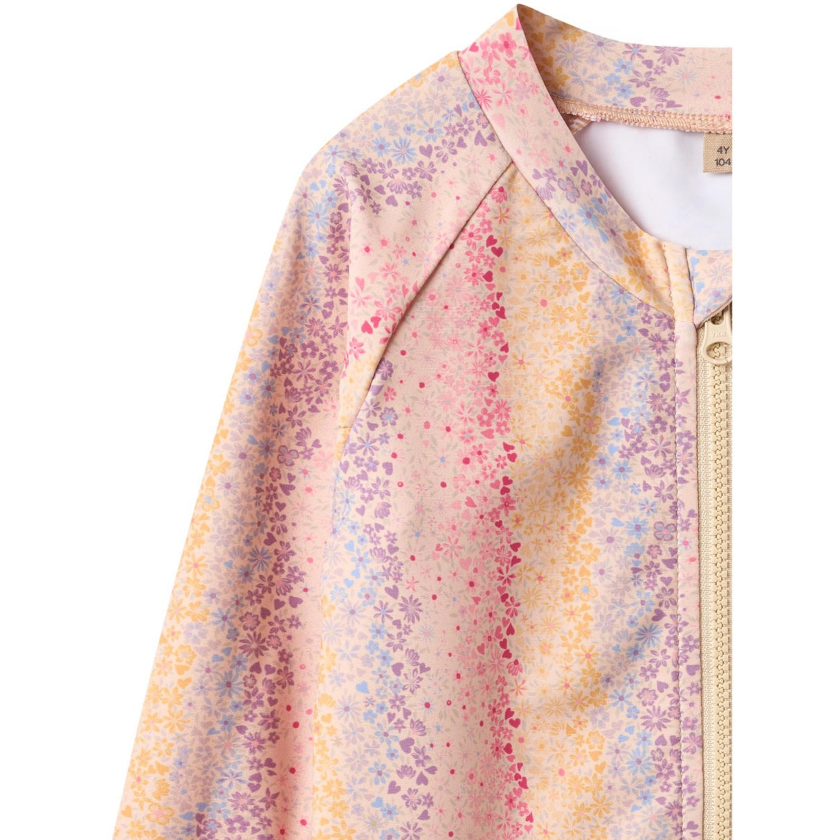 Wheat Multi Rainbow Badebluse L/S Zip Ada