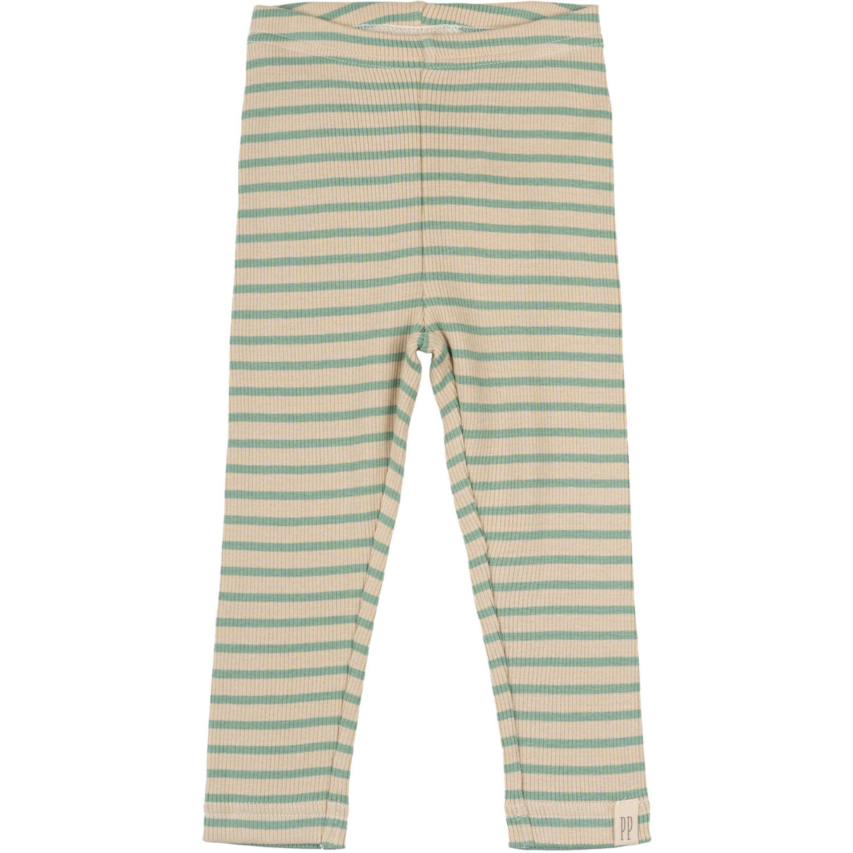 Petit Piao Granite Green/Dark Off White Leggings Modal Striped