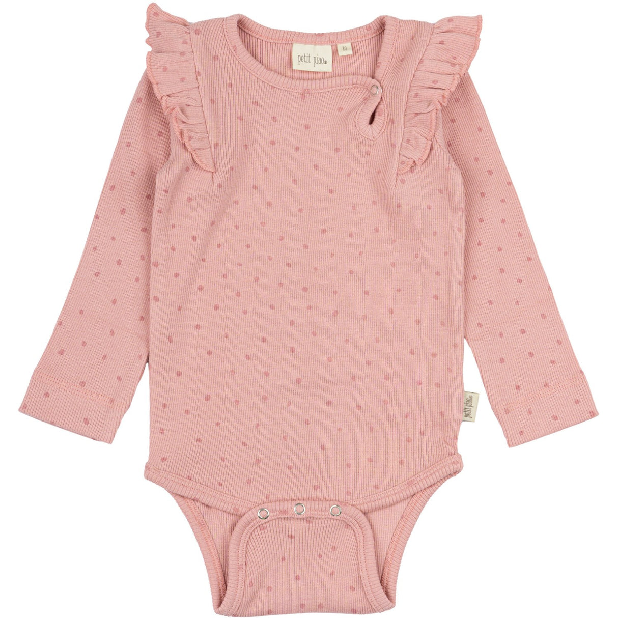 Petit Piao Bright Rose Body L/S Flæse Modal Dot