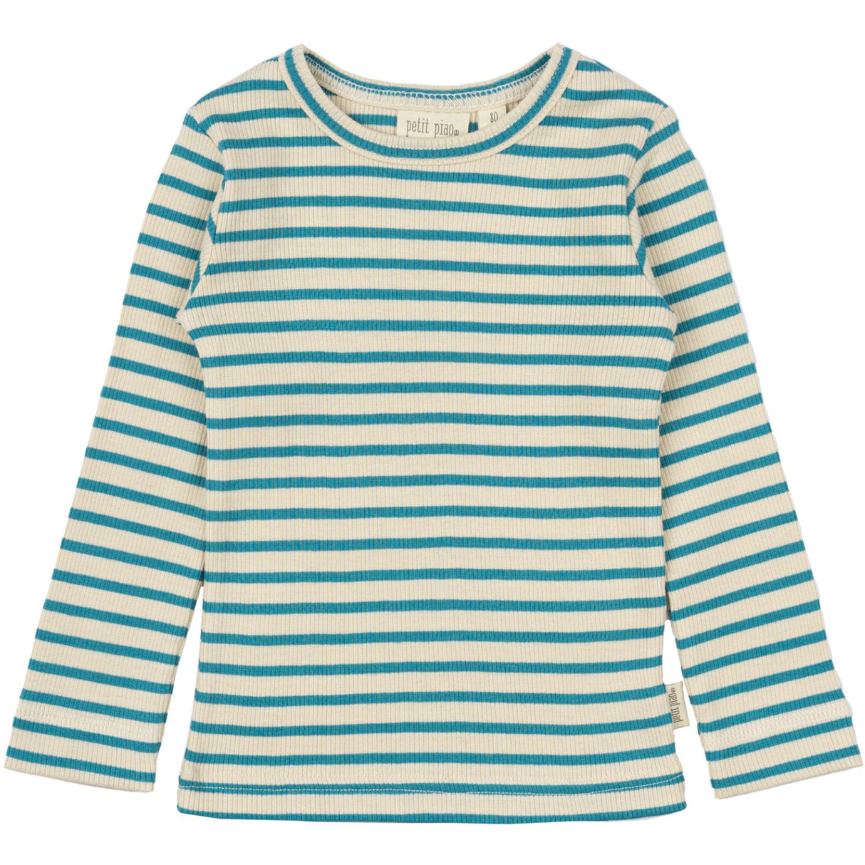Petit Piao Turquise /Dark Off White Bluse Modal Striped