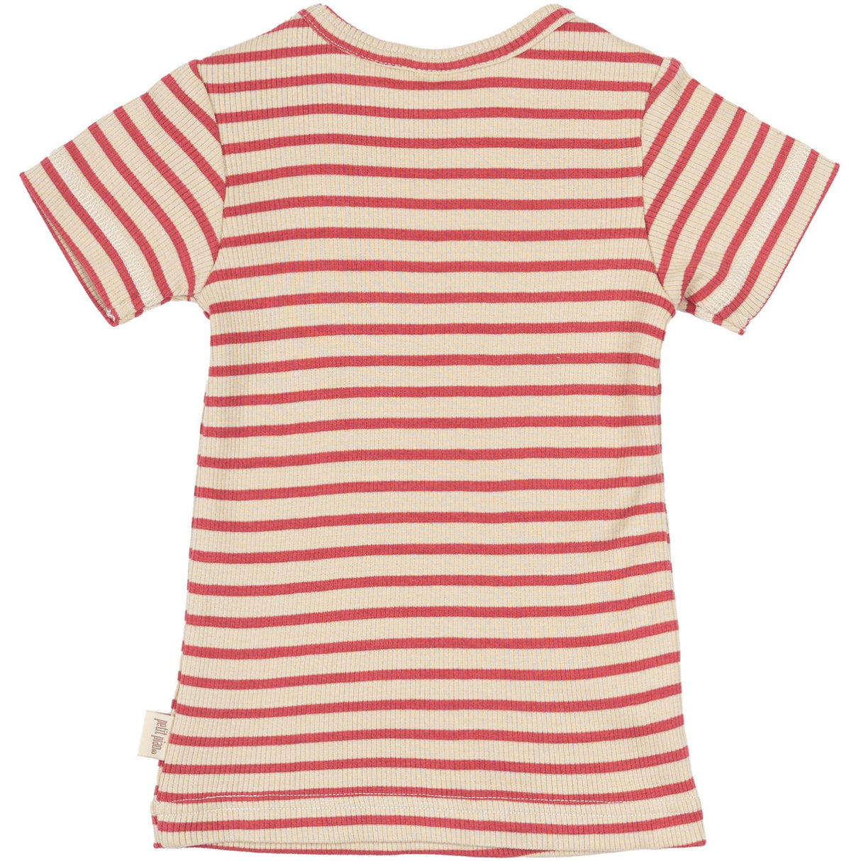 Petit Piao Light Berry/Dark Off White T-shirt S/S Modal Striped
