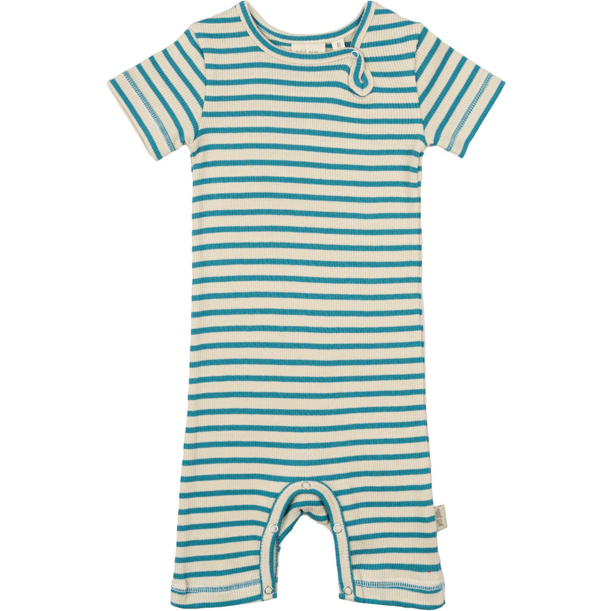 Petit Piao Turquise /Dark Off White Sommerdragt S/S Modal Striped