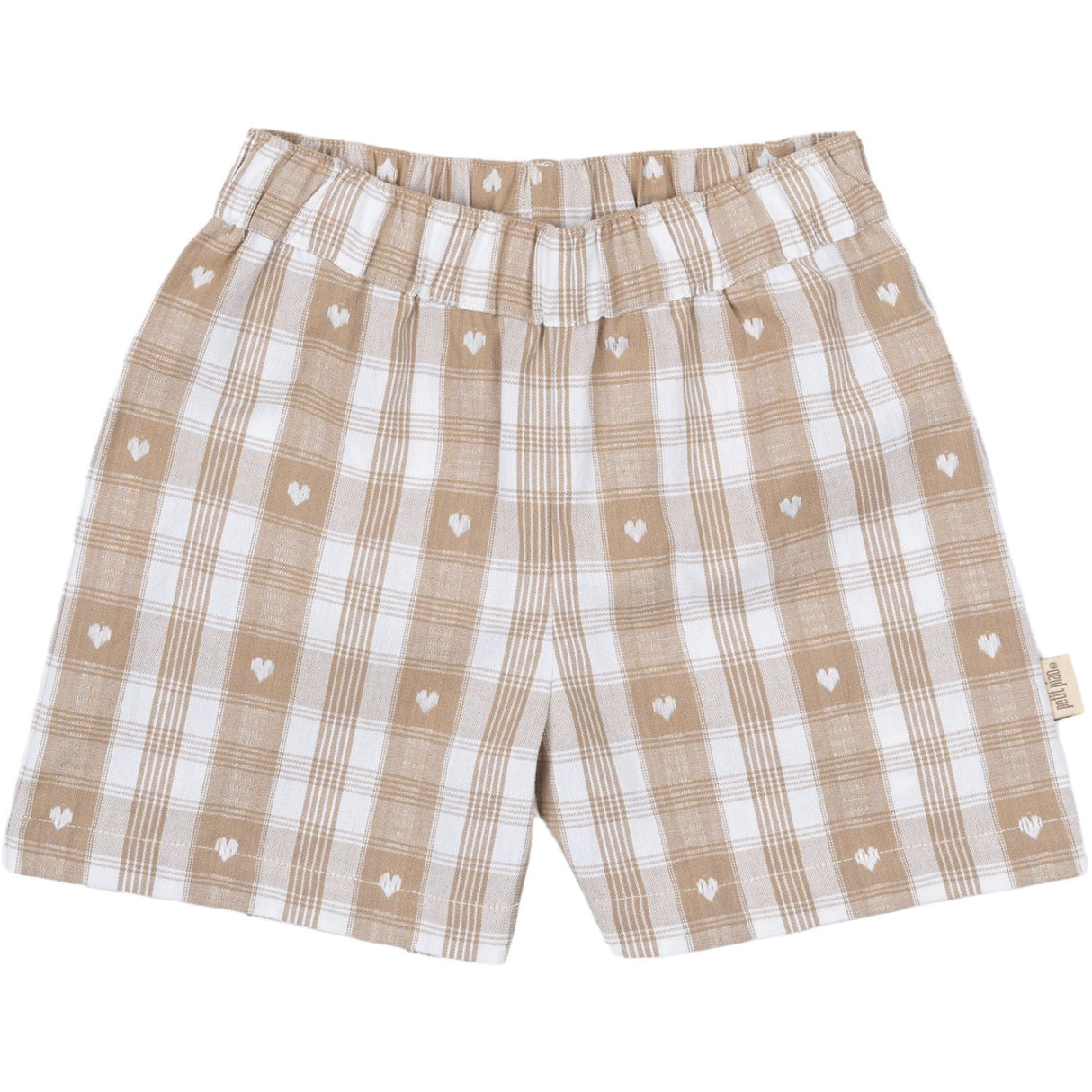 Petit Piao Off White Heart Shorts Boxy Woven