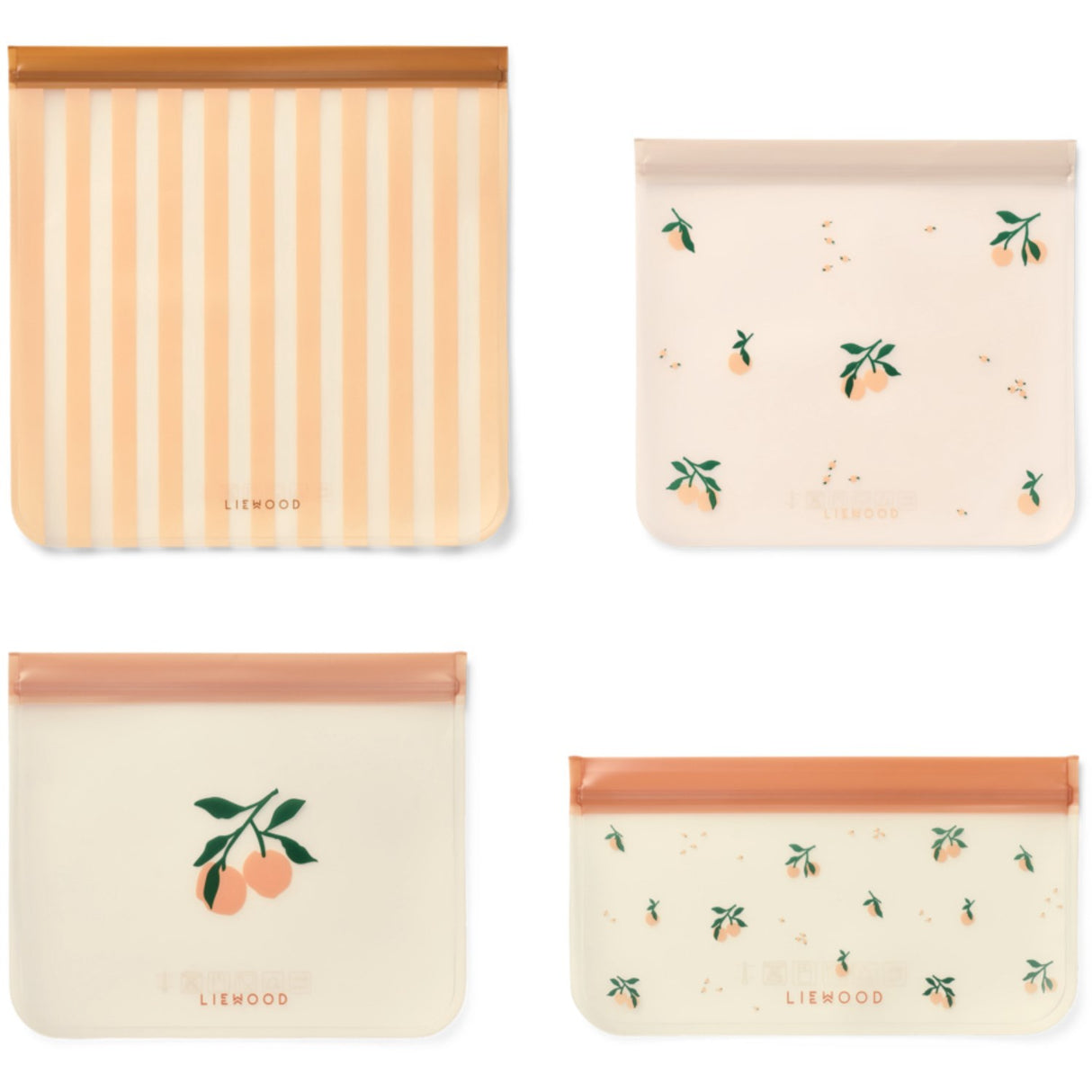 LIEWOOD Peach / Sea Shell Clive Opbevaringsposer 4-Pak