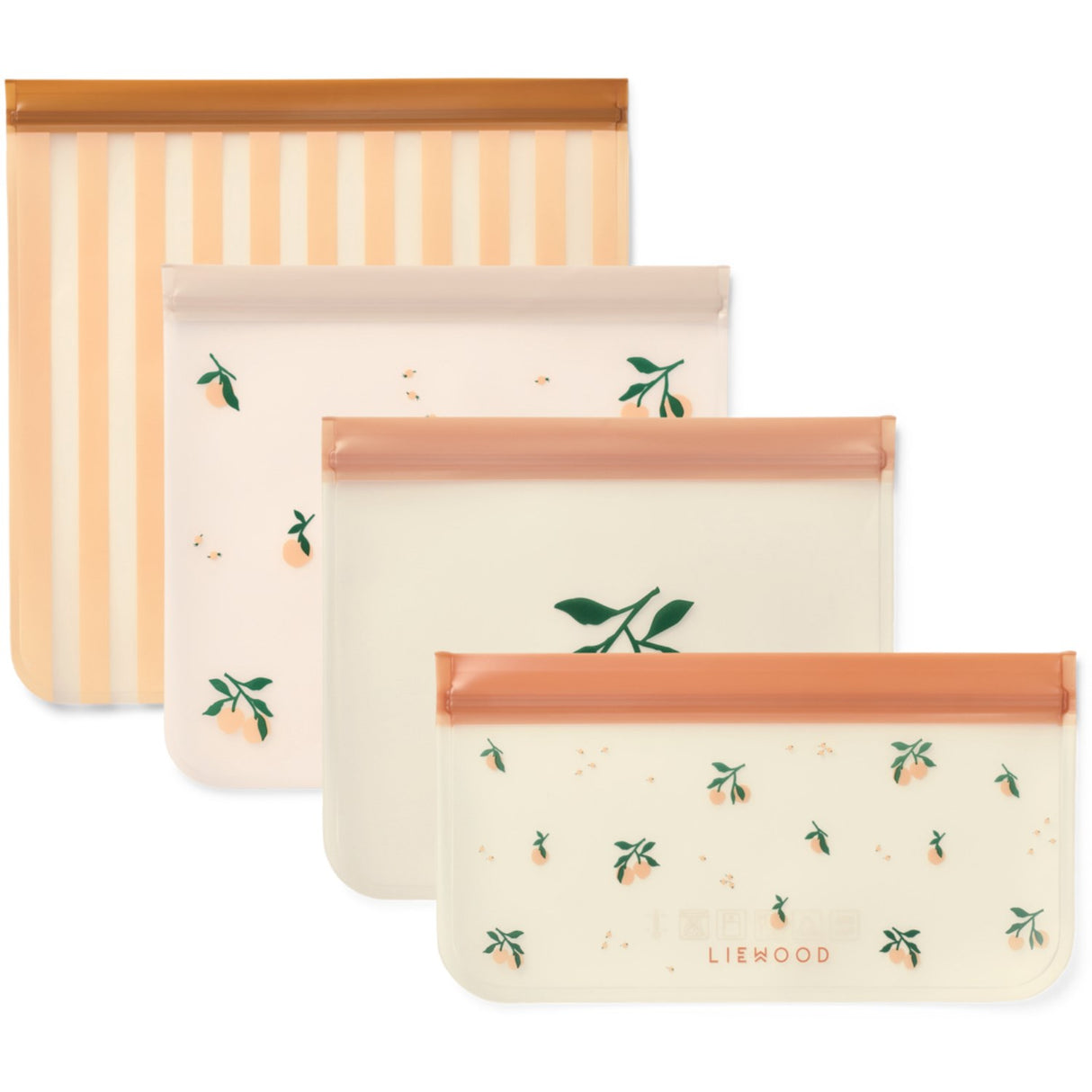 LIEWOOD Peach / Sea Shell Clive Opbevaringsposer 4-Pak