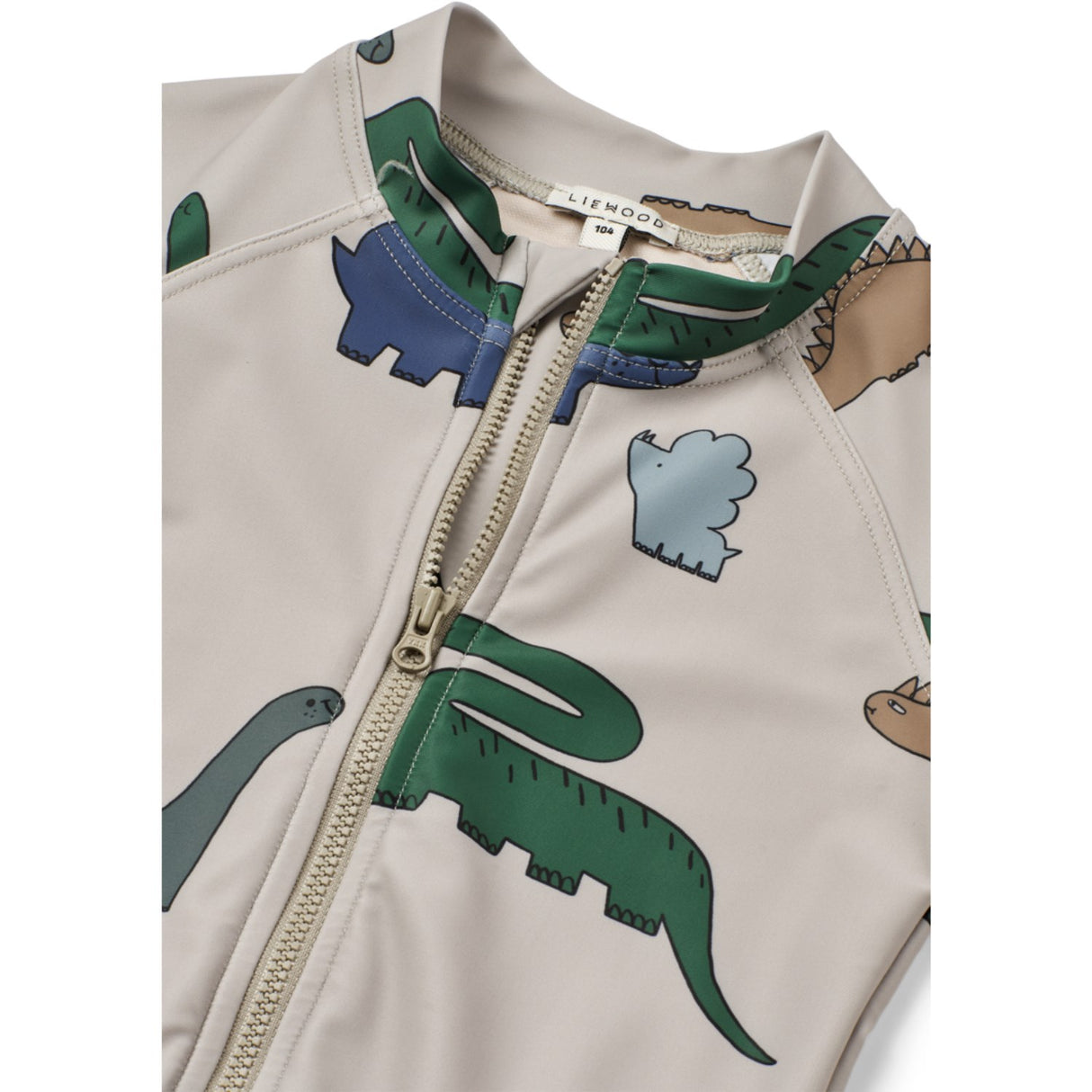 LIEWOOD Dinosaurs / Mist Max Printed Shortsleeve Badeheldragt