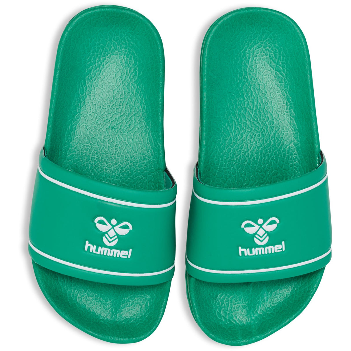 Hummel Green/White Pool Slide Jr