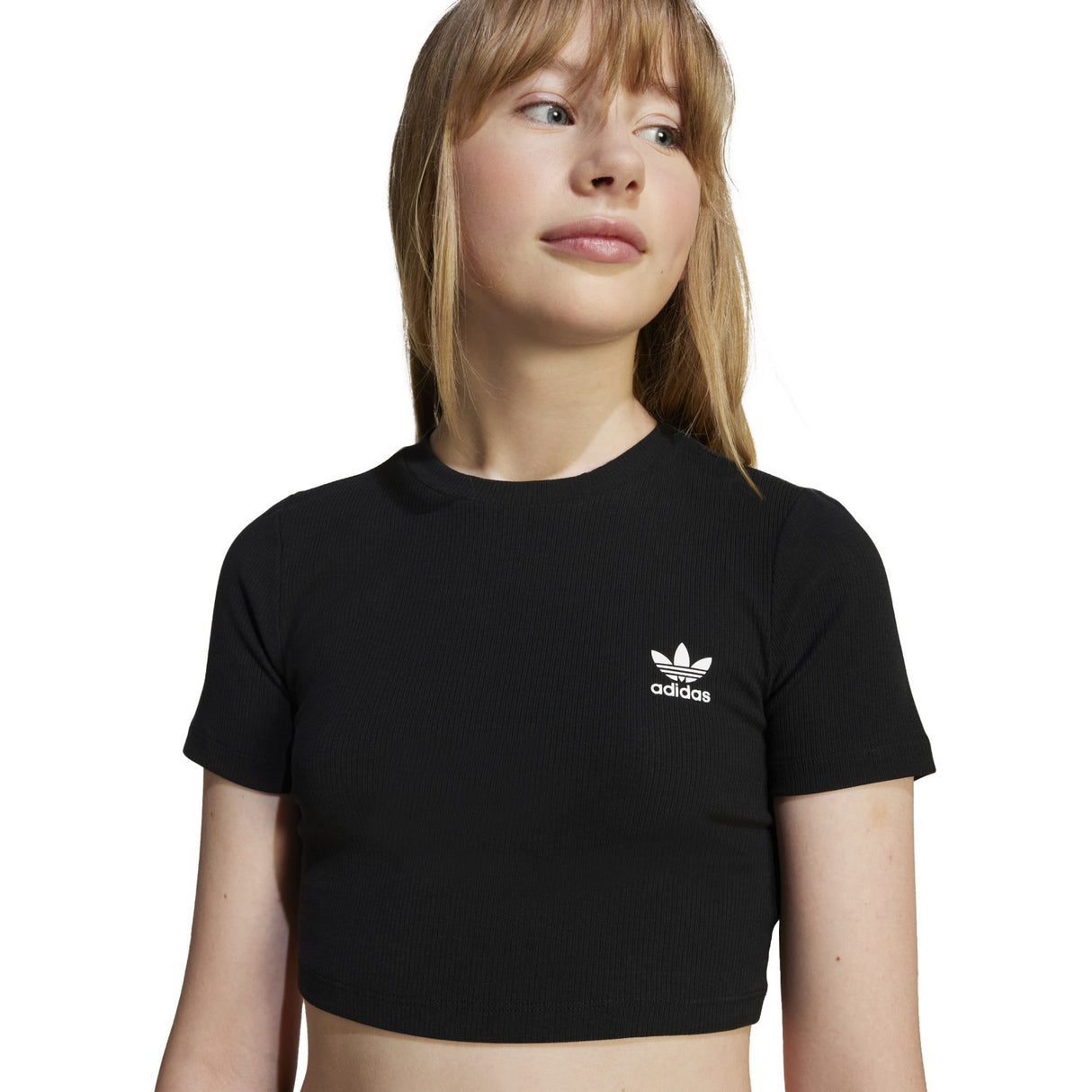 adidas Originals Black Rib Crop T-shirt