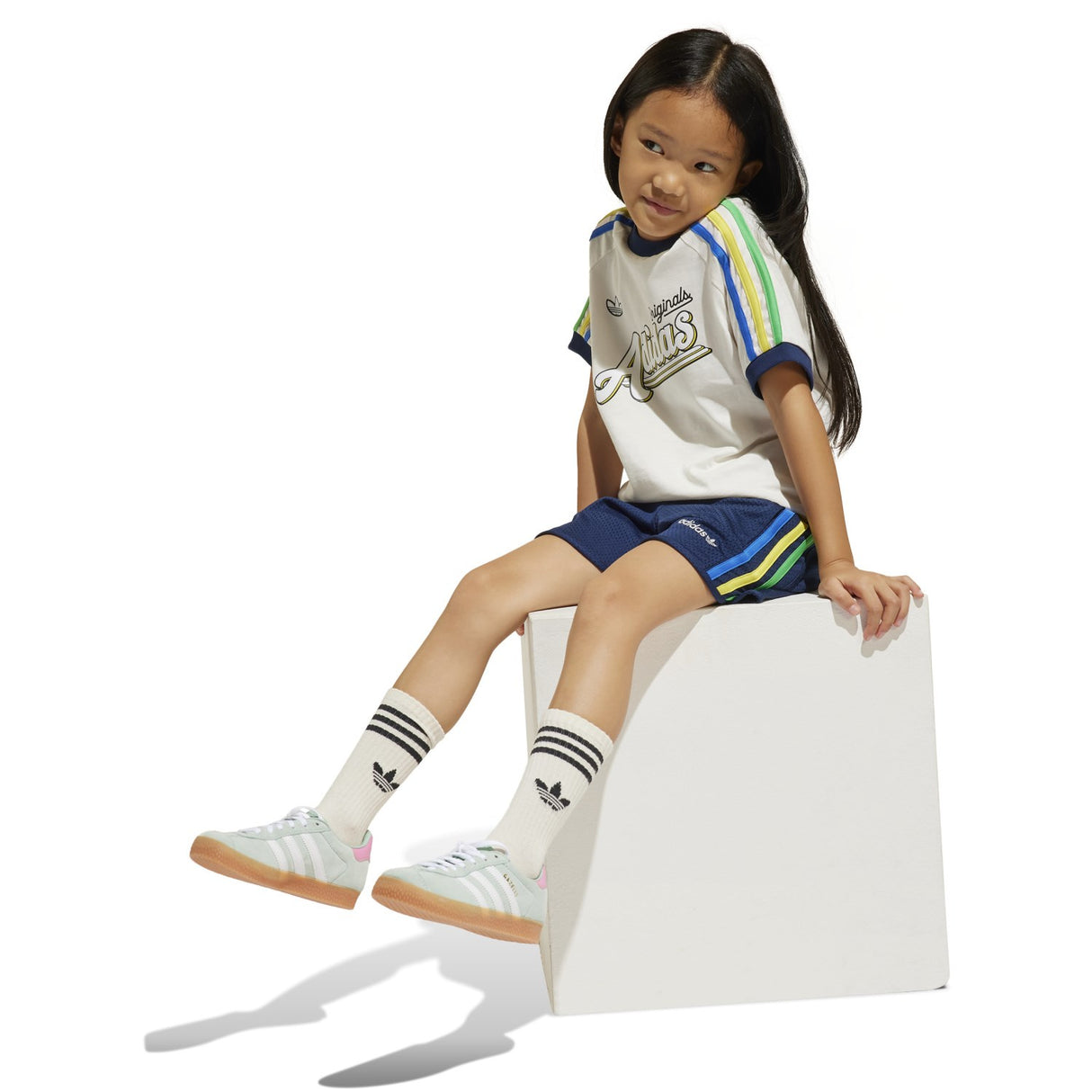 adidas Originals Cloud White/Night Indigo Shorts Tee Sæt