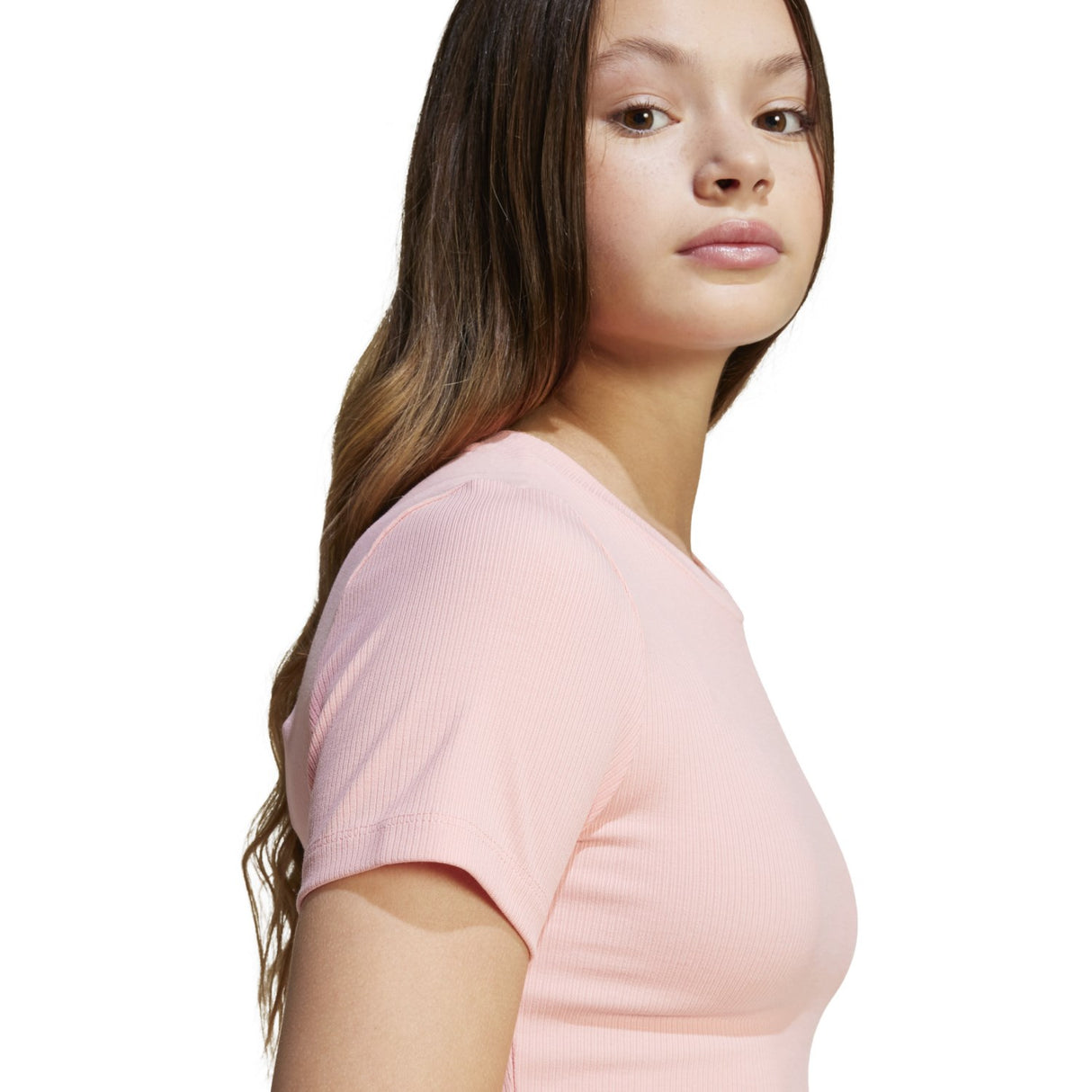 adidas Originals Semi Pink Spark Rib Crop T-shirt