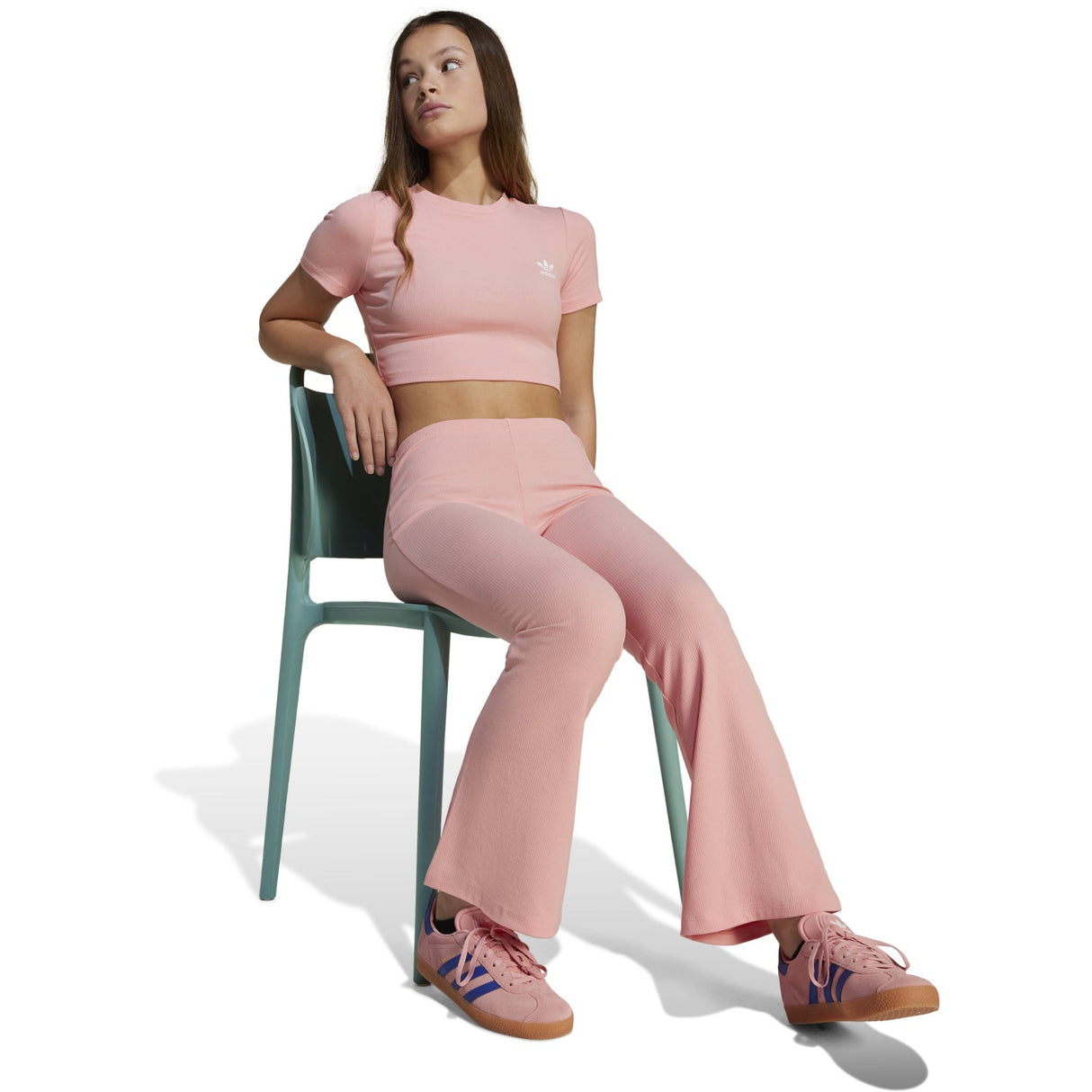 adidas Originals Semi Pink Spark Rib Crop T-shirt