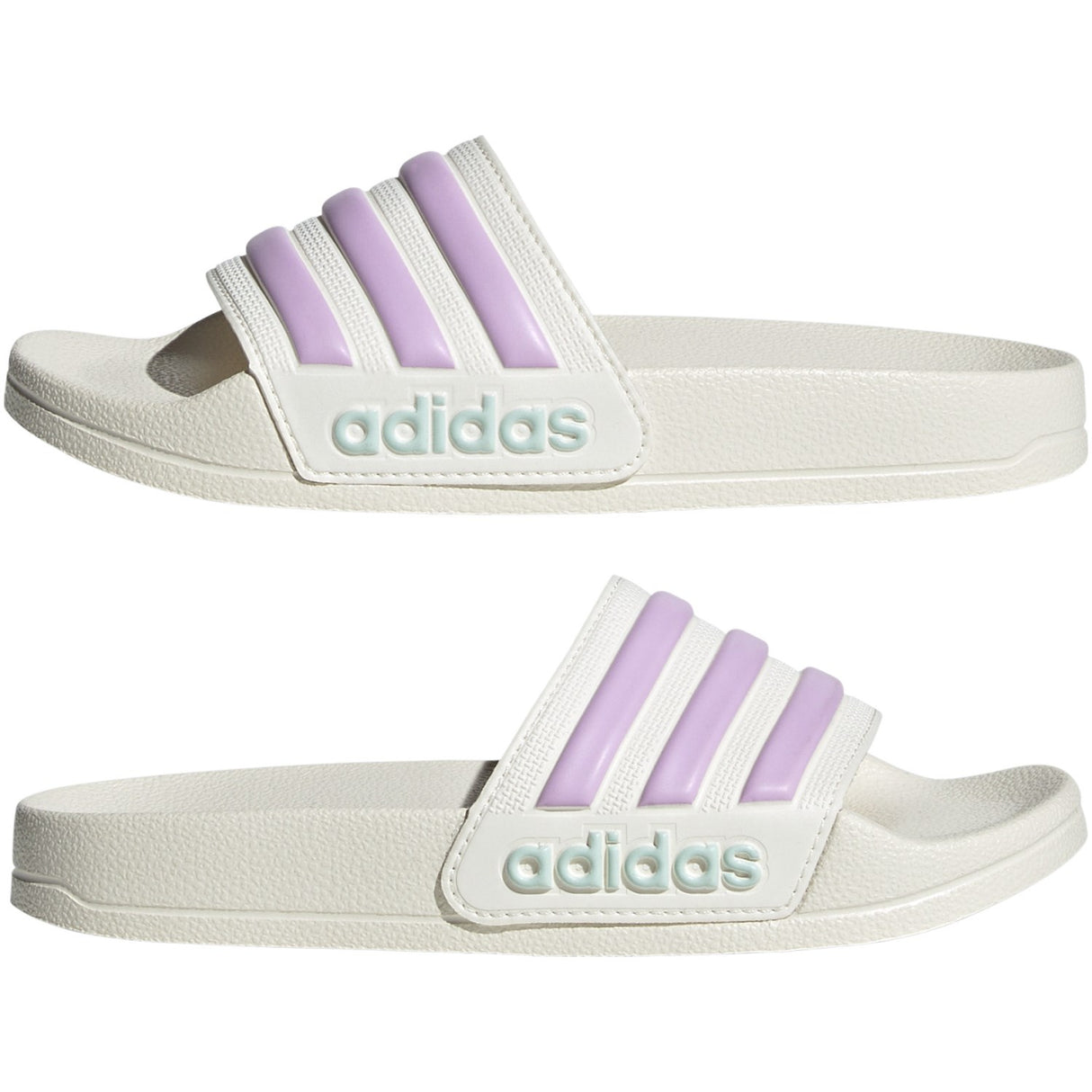adidas Originals Off White/Bliss Lilac/Halo Mint Adilette Shower K Klipklapper