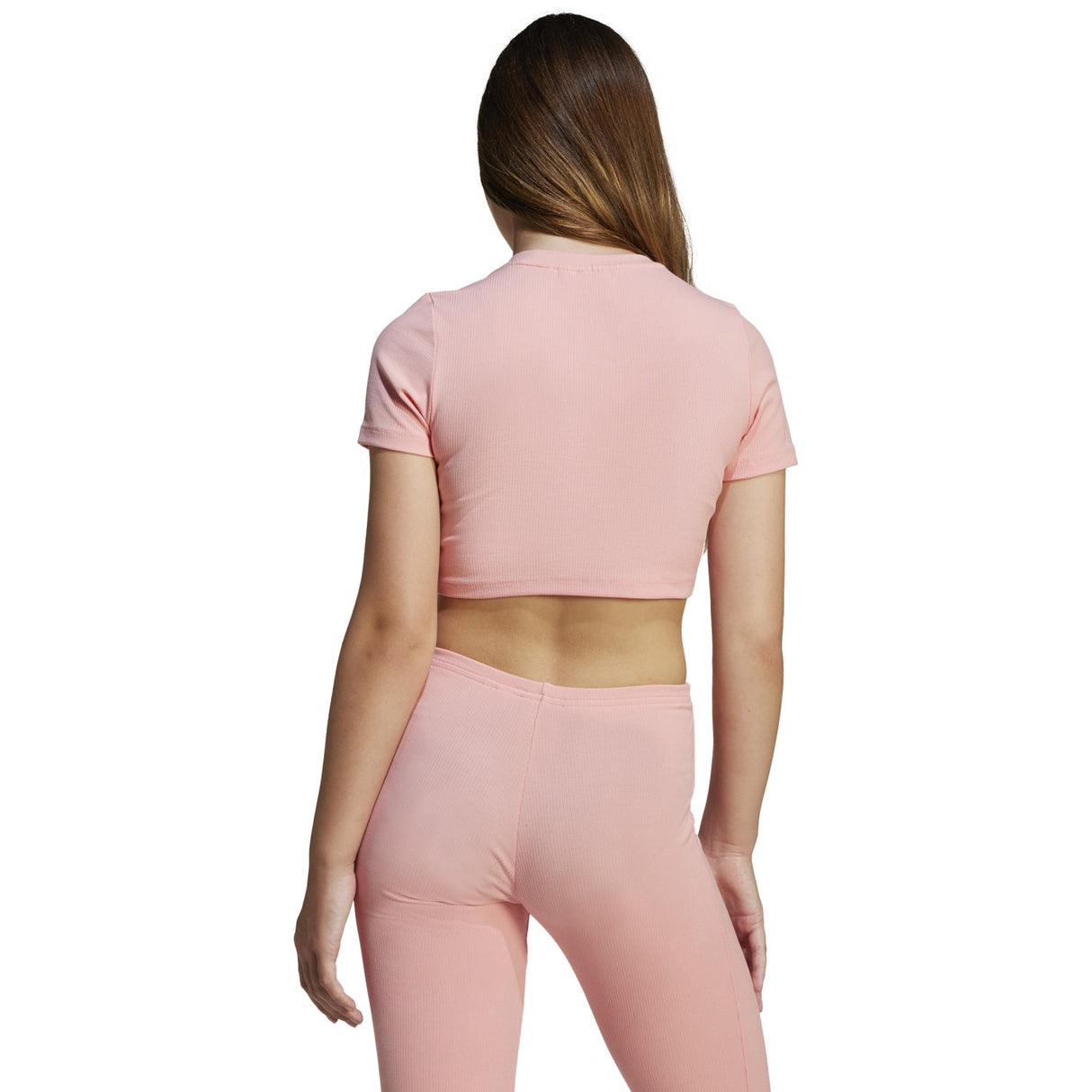 adidas Originals Semi Pink Spark Rib Crop T-shirt