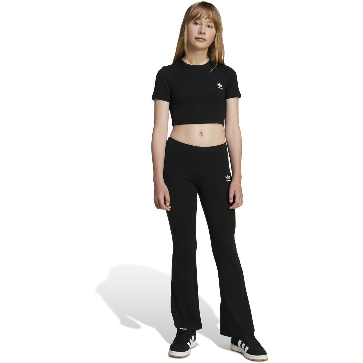 adidas Originals Black Rib Crop T-shirt
