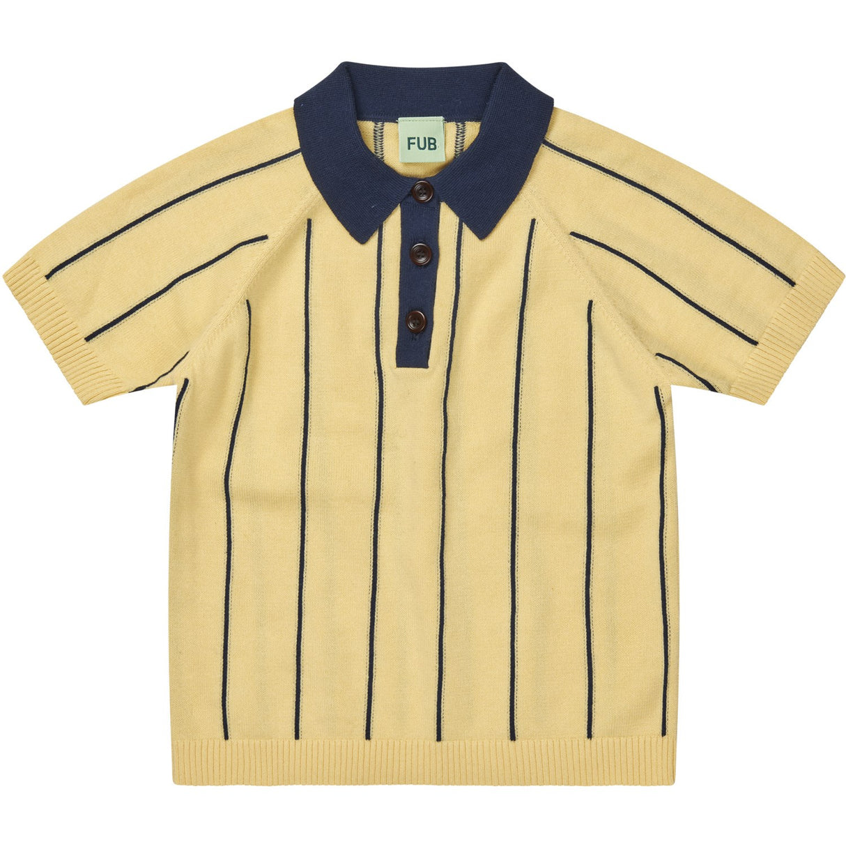 FUB vanilla/dark navy Striped Polo