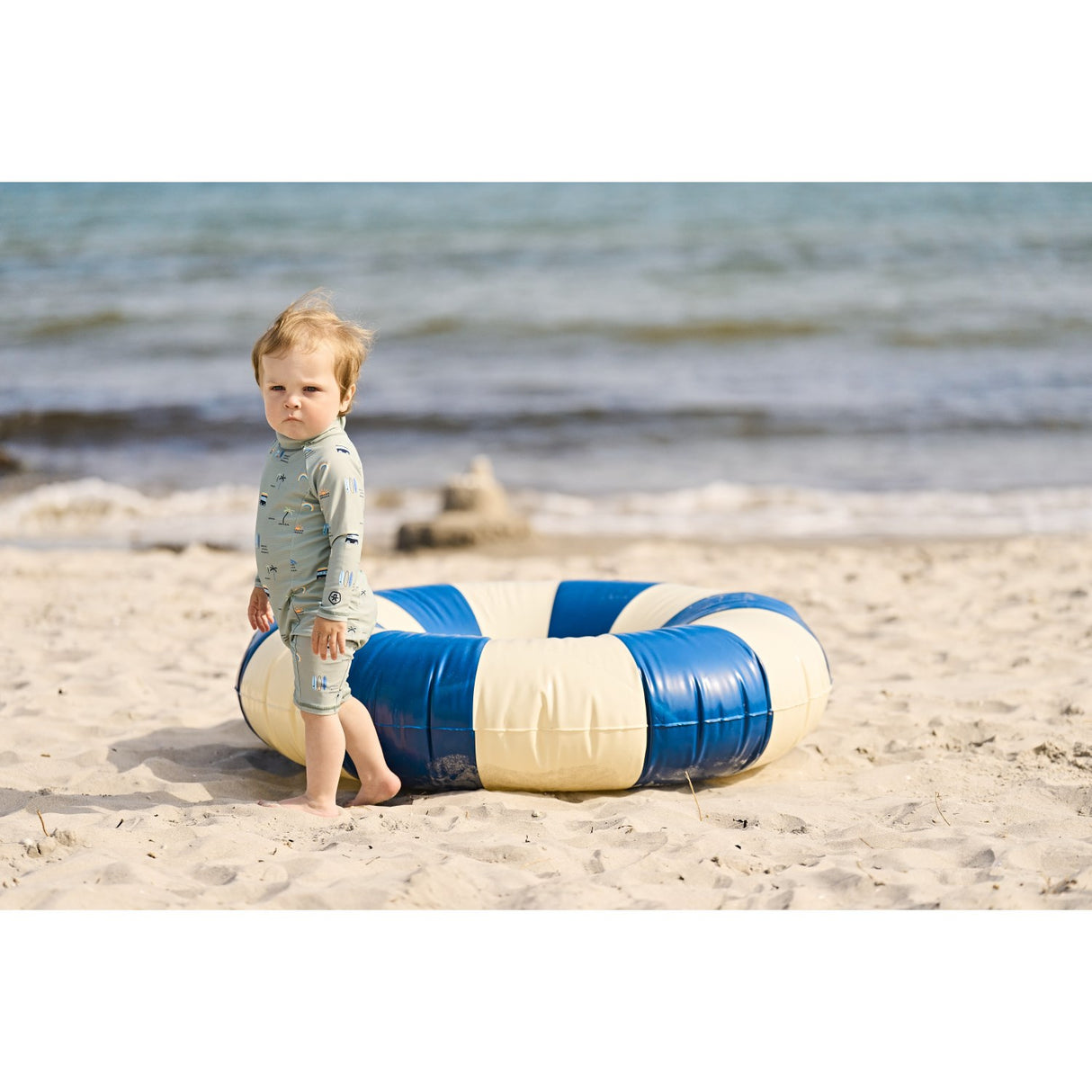 Color Kids Iceberg Green Baby Badeheldragt L/S, AOP