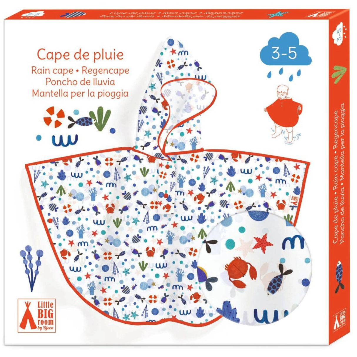 Djeco Regnkappe Havet 3-5 år
