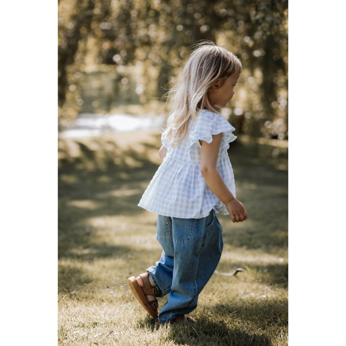 Fliink Dream Blue Check Pari Top