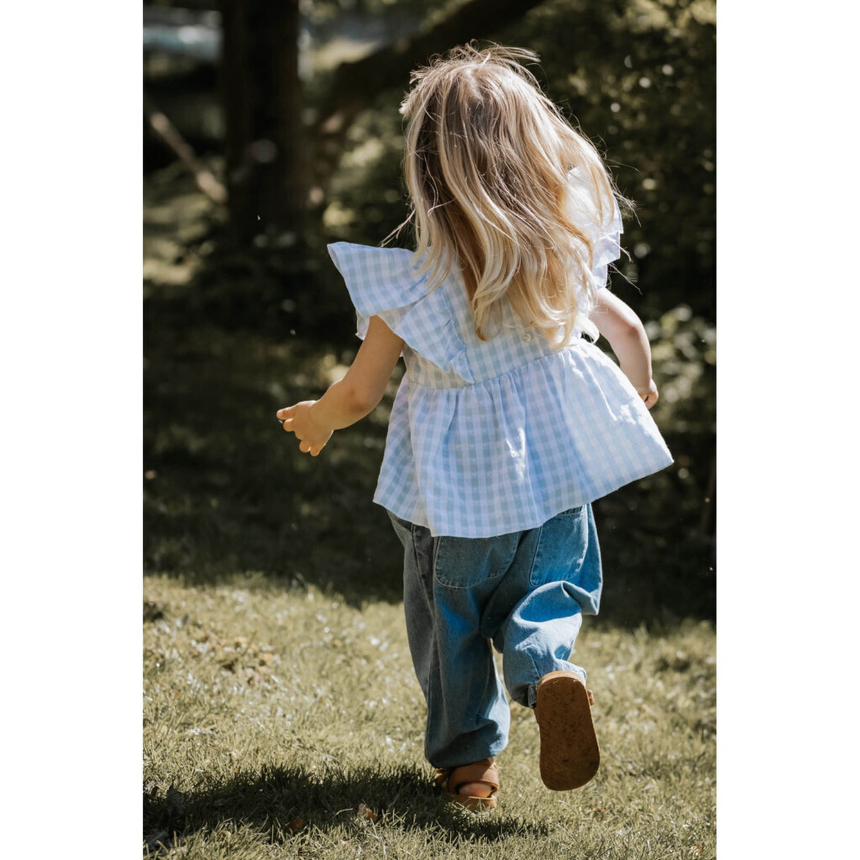 Fliink Dream Blue Check Pari Top