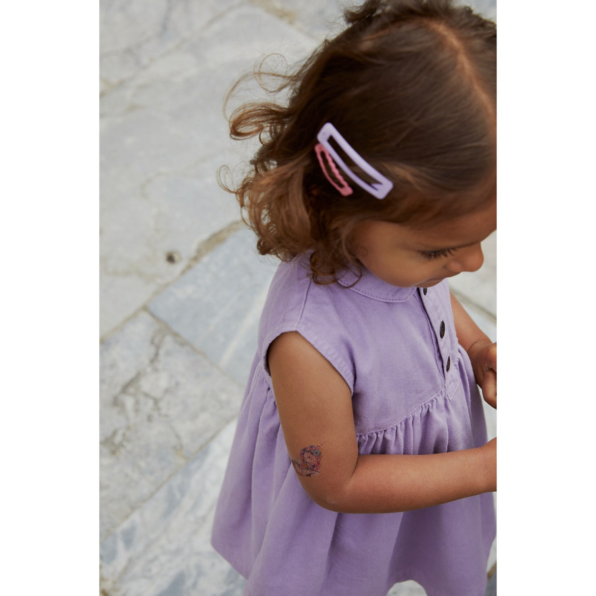 COPENHAGEN COLORS Lavender Organic Twill Kjole m. Krave