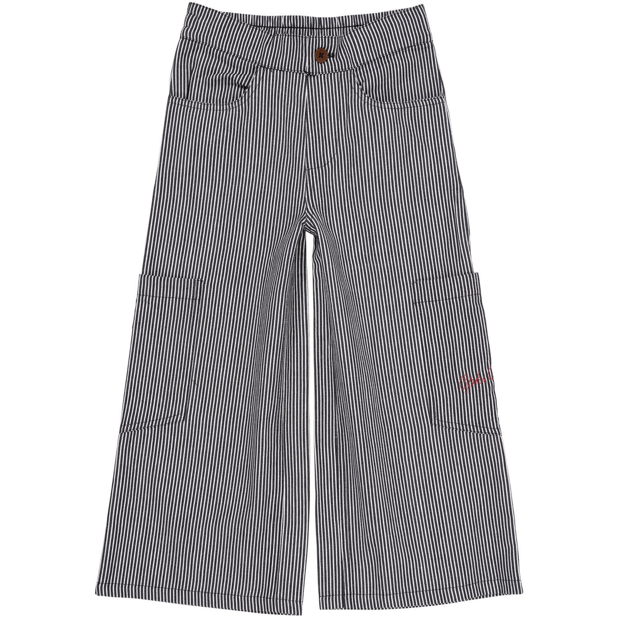 COPENHAGEN COLORS Navy Stripe Striped Wide Bukser m. Lommer