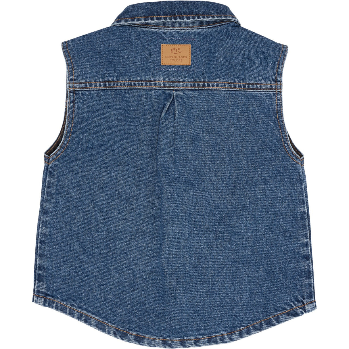 COPENHAGEN COLORS Indigo Blue Washed Organic Boyish Denim Vest