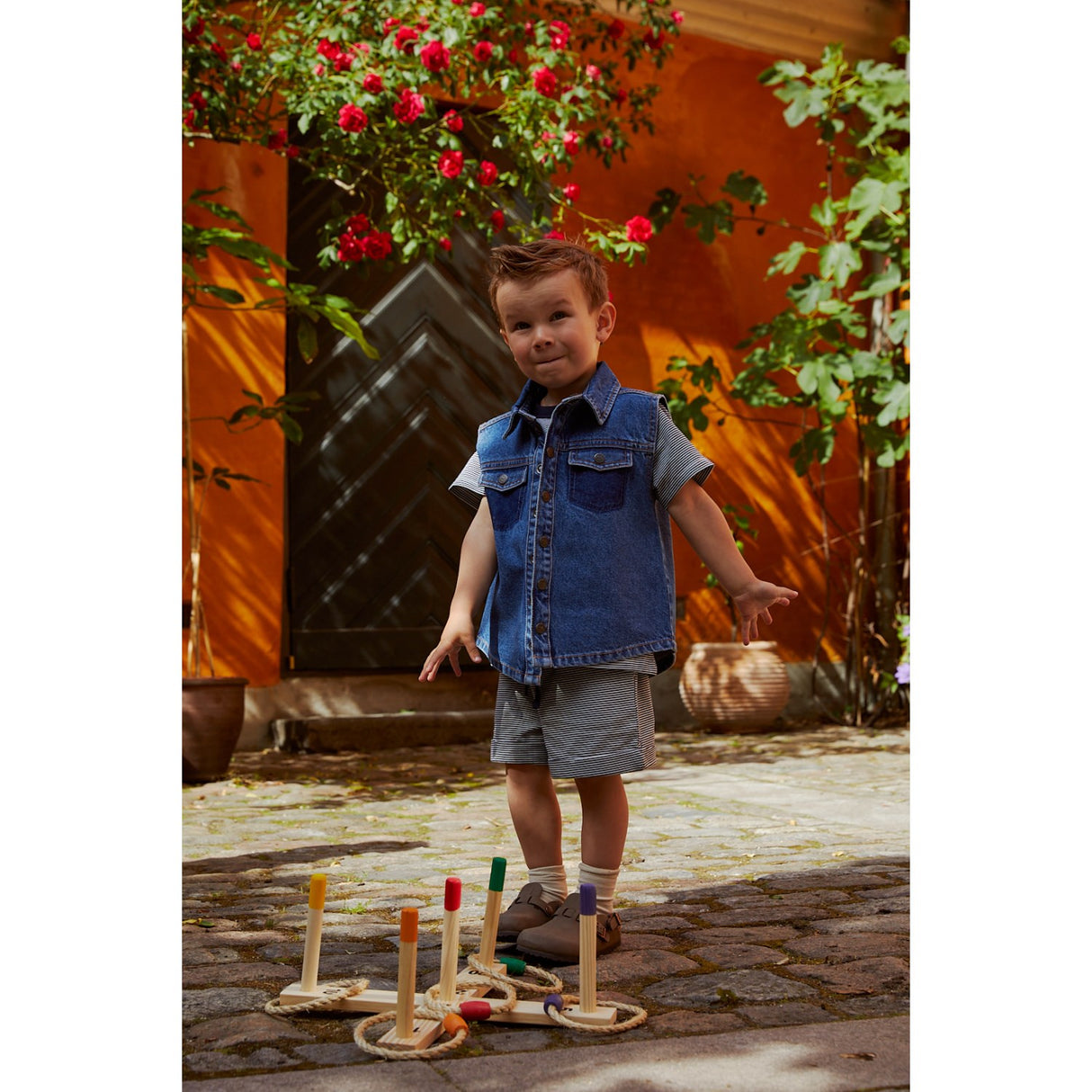 COPENHAGEN COLORS Indigo Blue Washed Organic Boyish Denim Vest