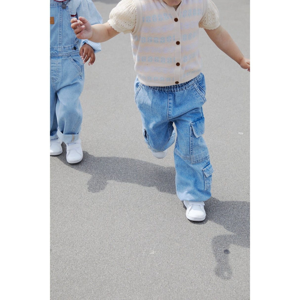 COPENHAGEN COLORS Lt Blue Indigo Washed Organic Cargo Denim Bukser