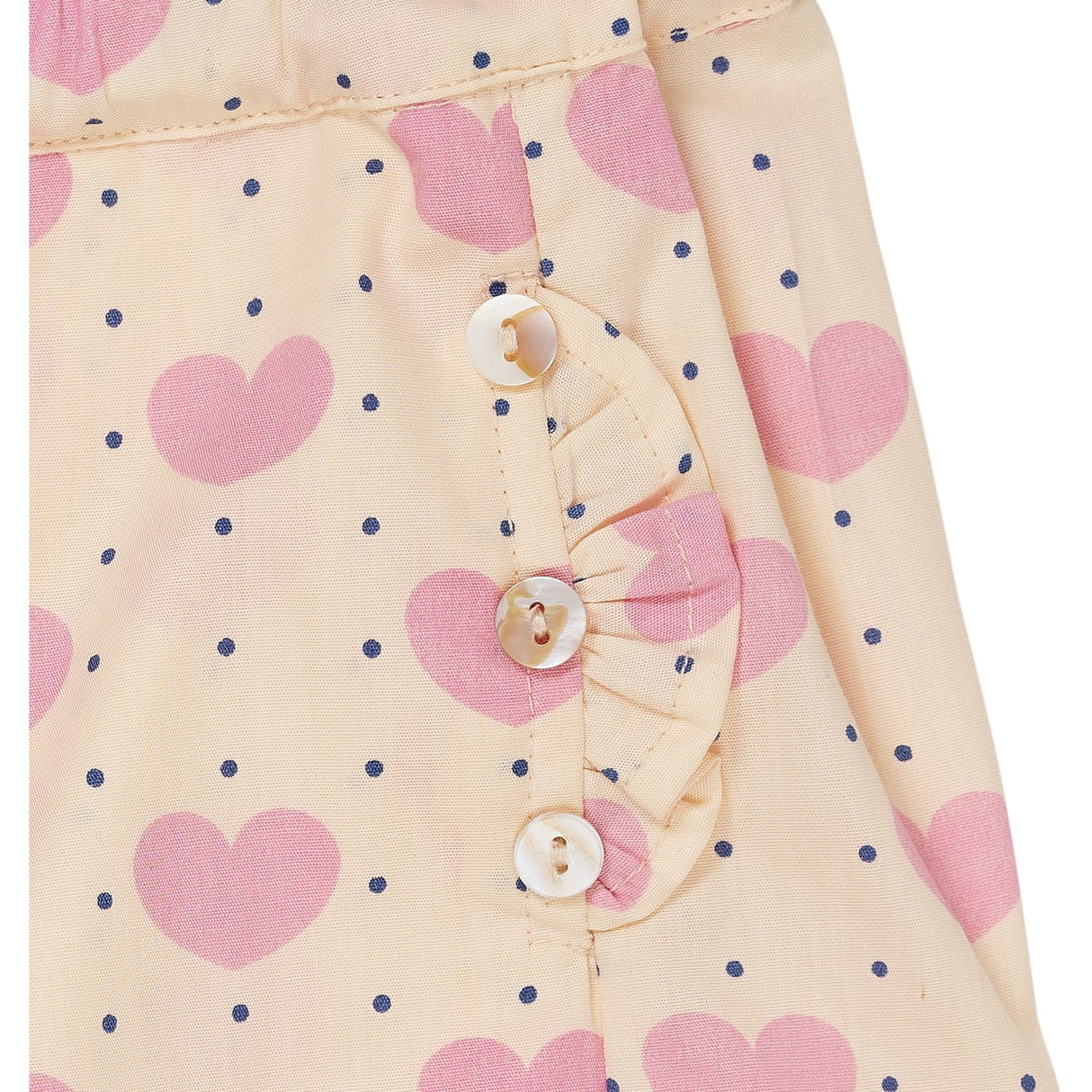 COPENHAGEN COLORS Heart Aop Heart & Dots Shorts m. Flæselommer