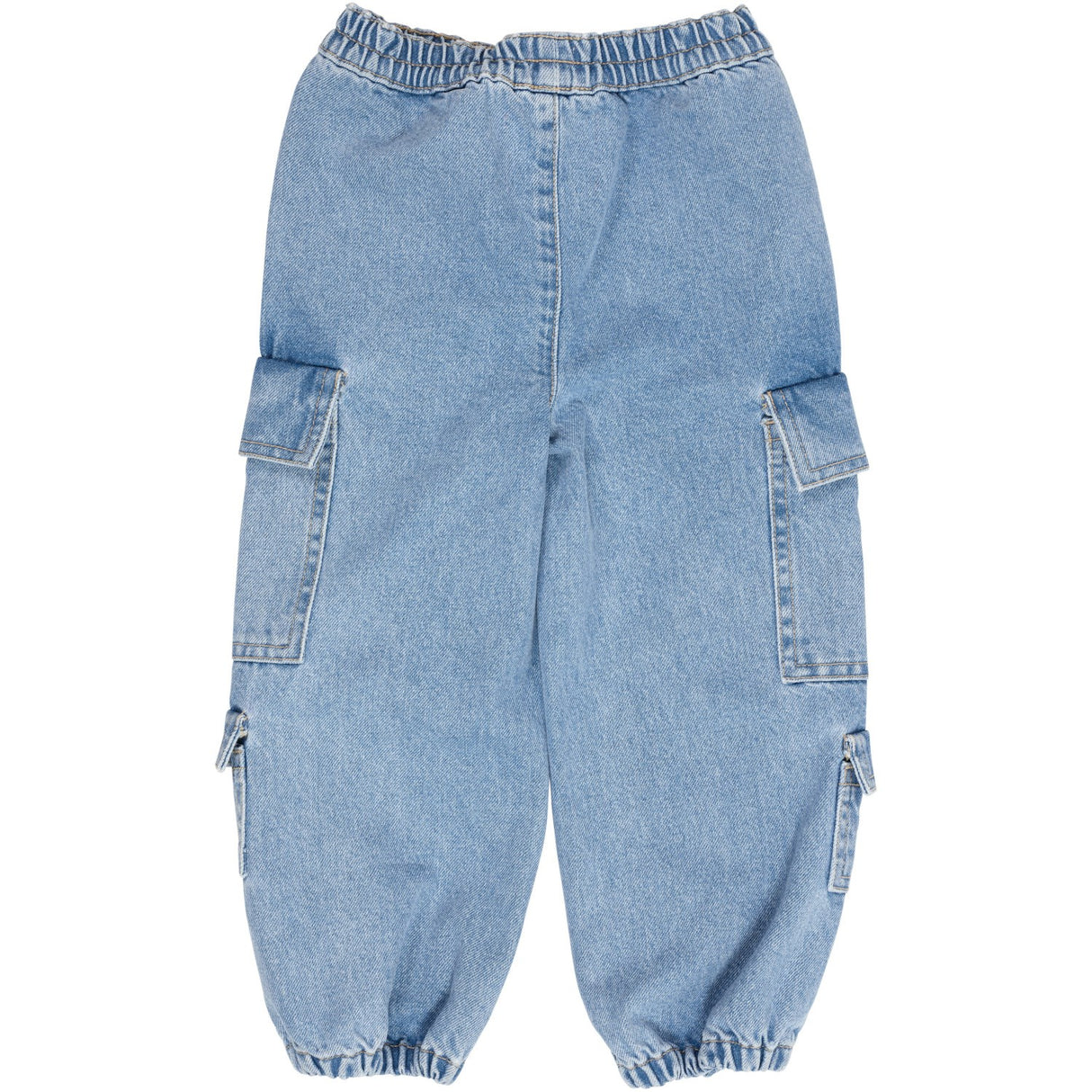 COPENHAGEN COLORS Lt Blue Indigo Washed Organic Cargo Denim Bukser