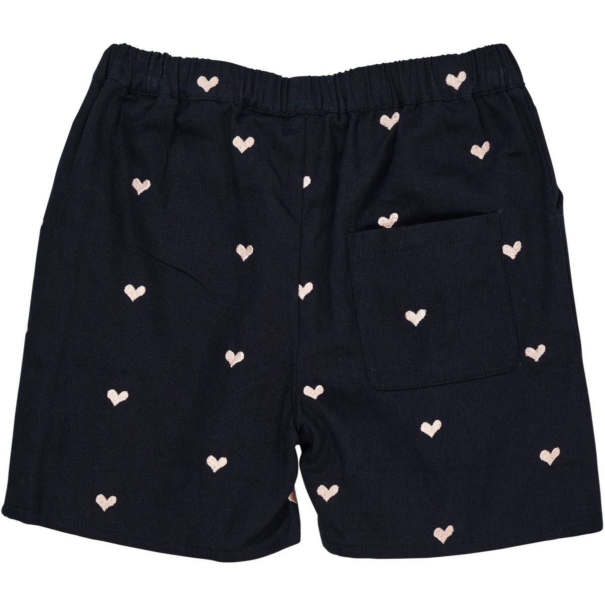 COPENHAGEN COLORS Navy W. Soft Pink Hearts Twill Heart Shorts