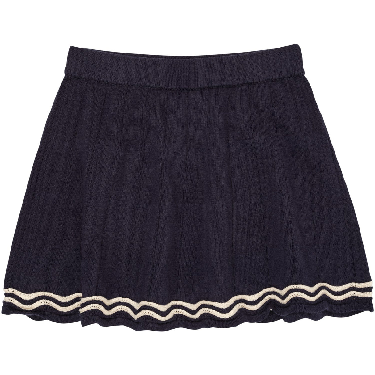 COPENHAGEN COLORS Navy/Cream Comb. Strikket Tennis Nederdel